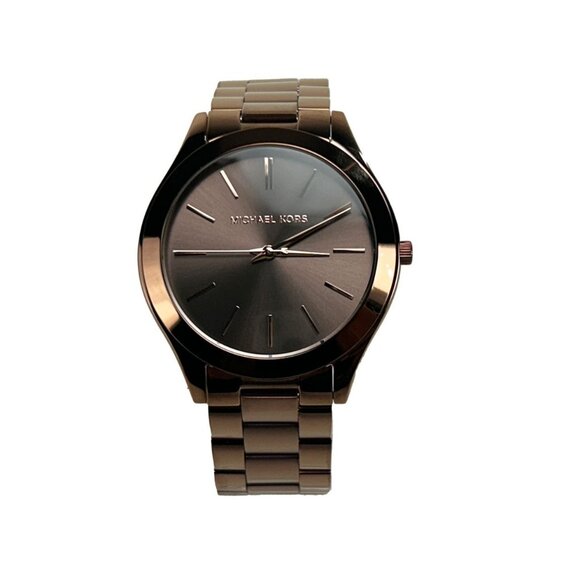 NEW Michael Kors Slim Runway Brown Stainless Steel Watch MK3418 Womens - Picture 2 of 7